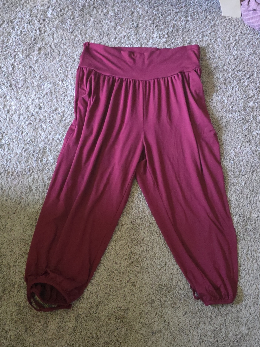 Dibaolong Berry Cropped Wide-Leg Track Pants